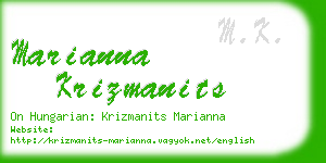 marianna krizmanits business card